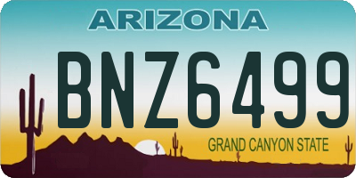 AZ license plate BNZ6499