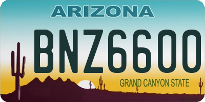 AZ license plate BNZ6600