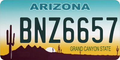 AZ license plate BNZ6657