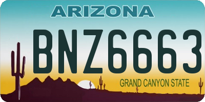 AZ license plate BNZ6663