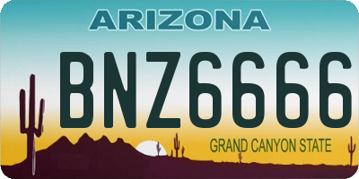 AZ license plate BNZ6666
