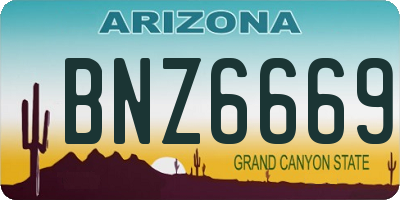 AZ license plate BNZ6669