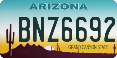 AZ license plate BNZ6692