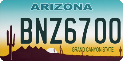 AZ license plate BNZ6700