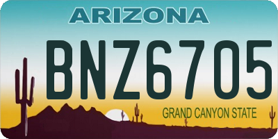 AZ license plate BNZ6705