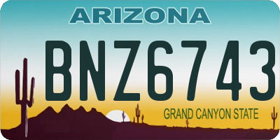 AZ license plate BNZ6743