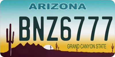 AZ license plate BNZ6777