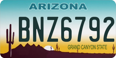 AZ license plate BNZ6792