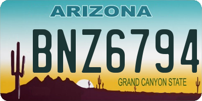 AZ license plate BNZ6794