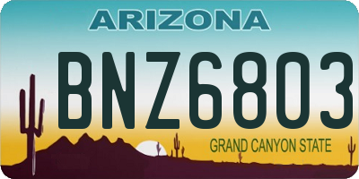 AZ license plate BNZ6803