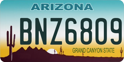 AZ license plate BNZ6809