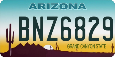 AZ license plate BNZ6829