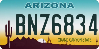 AZ license plate BNZ6834