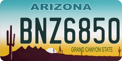 AZ license plate BNZ6850