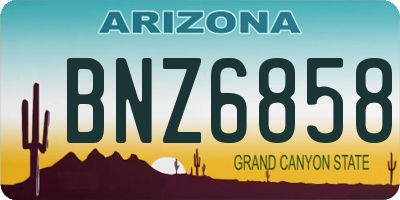 AZ license plate BNZ6858
