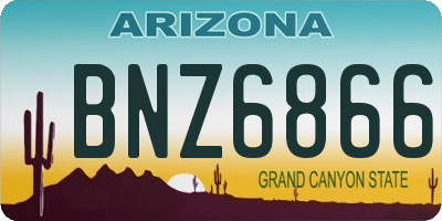AZ license plate BNZ6866