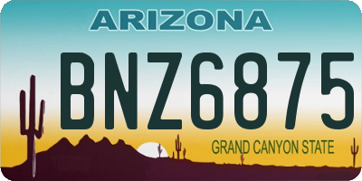 AZ license plate BNZ6875