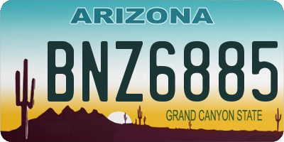 AZ license plate BNZ6885