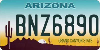 AZ license plate BNZ6890