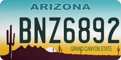 AZ license plate BNZ6892