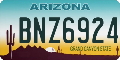 AZ license plate BNZ6924