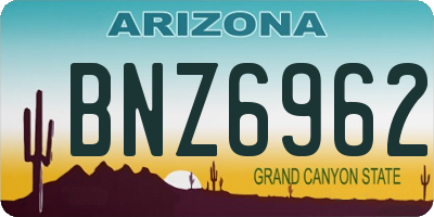 AZ license plate BNZ6962