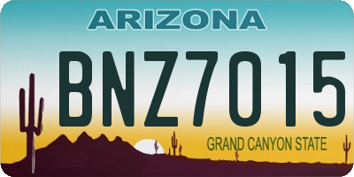 AZ license plate BNZ7015