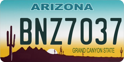 AZ license plate BNZ7037