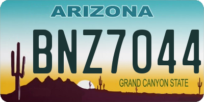 AZ license plate BNZ7044