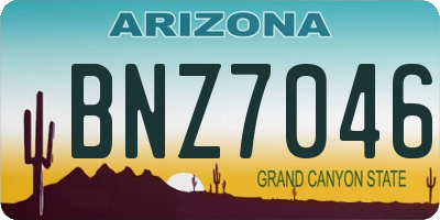 AZ license plate BNZ7046