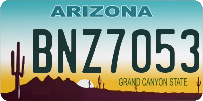 AZ license plate BNZ7053