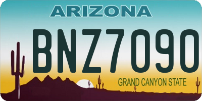 AZ license plate BNZ7090