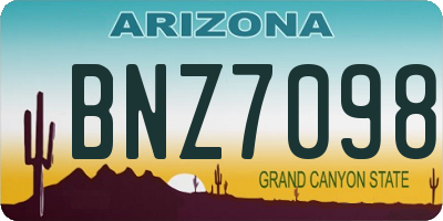 AZ license plate BNZ7098
