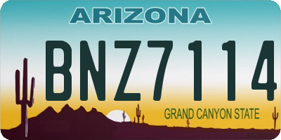 AZ license plate BNZ7114