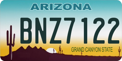 AZ license plate BNZ7122