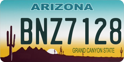 AZ license plate BNZ7128