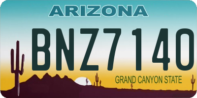 AZ license plate BNZ7140