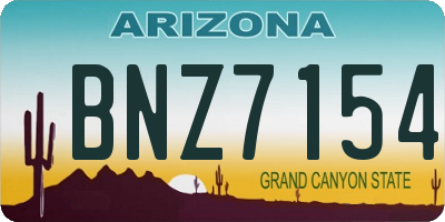 AZ license plate BNZ7154