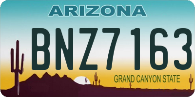 AZ license plate BNZ7163