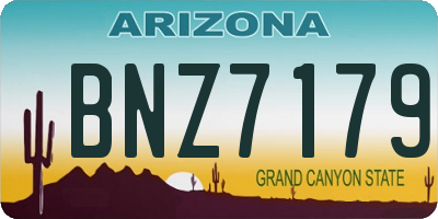 AZ license plate BNZ7179