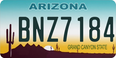 AZ license plate BNZ7184