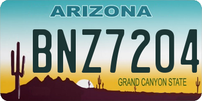 AZ license plate BNZ7204