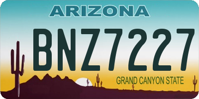 AZ license plate BNZ7227