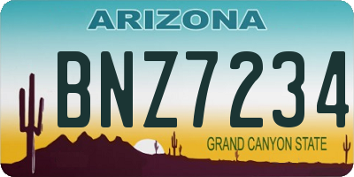 AZ license plate BNZ7234