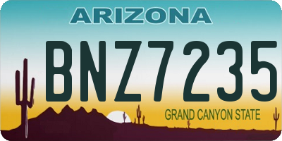 AZ license plate BNZ7235