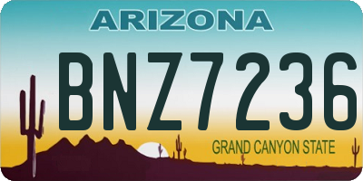 AZ license plate BNZ7236