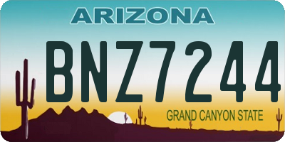 AZ license plate BNZ7244