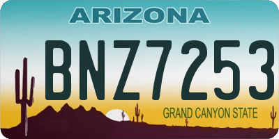 AZ license plate BNZ7253