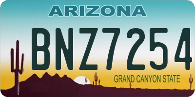 AZ license plate BNZ7254