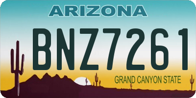 AZ license plate BNZ7261